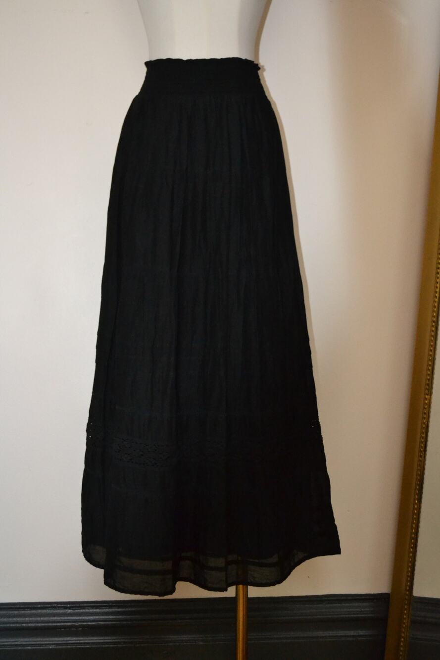 Whimsygoth Witchy Cottagecore Dark Fairy Crochet Detailing Guess Maxi Skirt